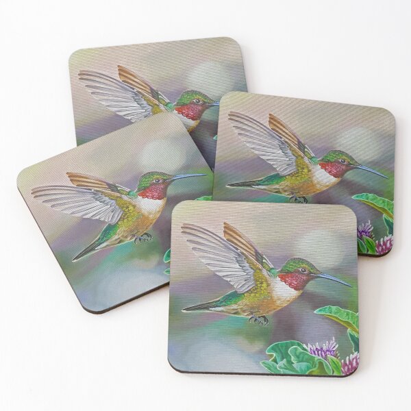 Item preview, Ruby Throated Hummingbird Painting  designed and sold by Emily Bickell.