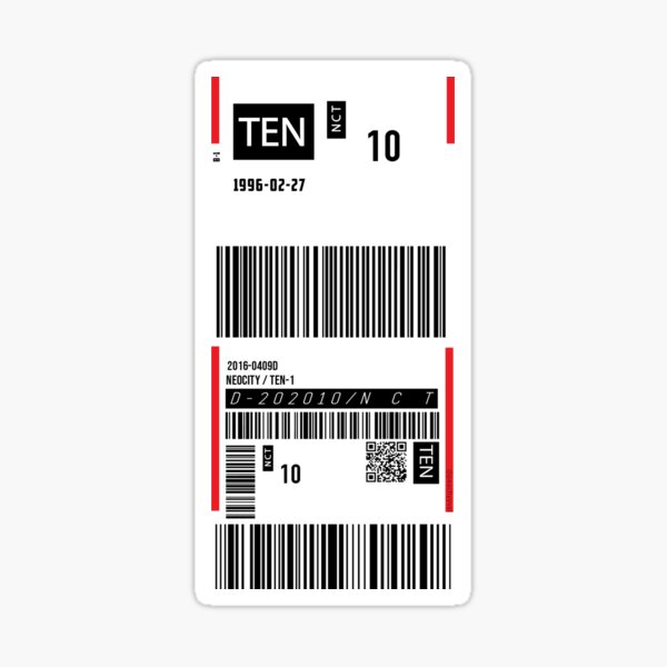 nct 2020 ten ticket sticker by peachyval redbubble