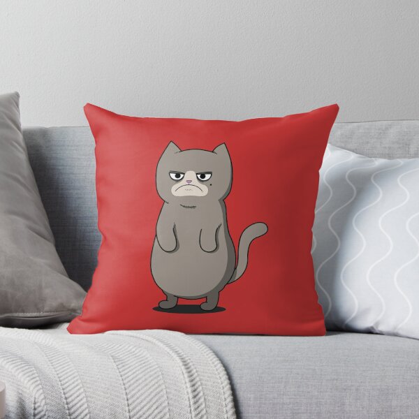 Angry Cat Throw Pillow