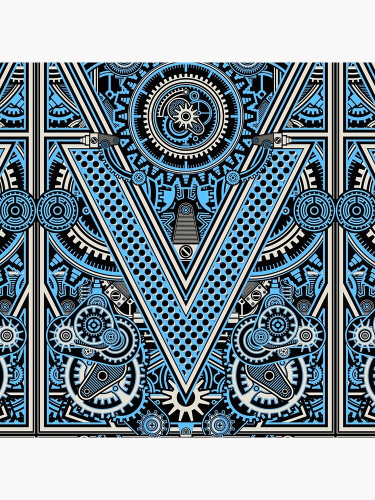 Blue Mechanical Gear Pattern by Hubble3