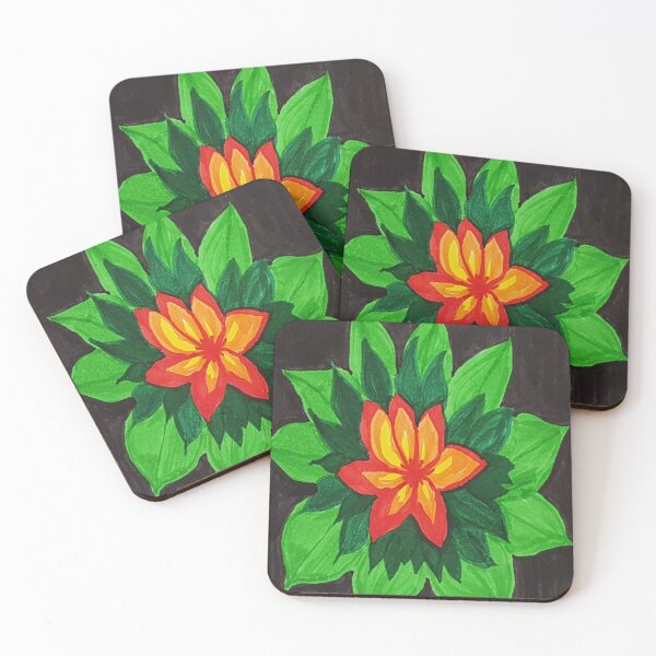Item preview, Orange Green Blooms designed and sold by Nicola Leyh.
