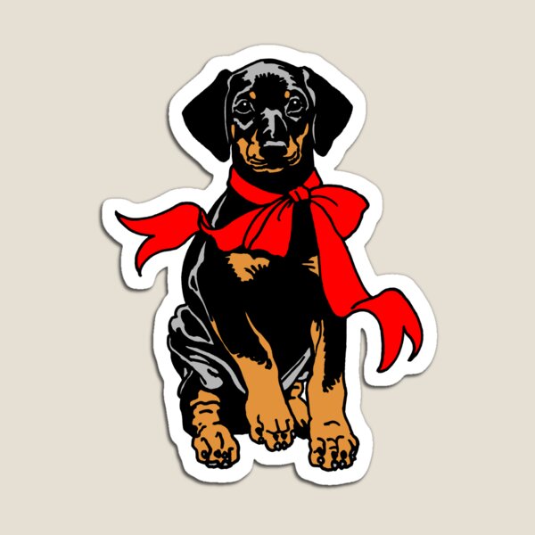 Holiday Puppy - black Magnet