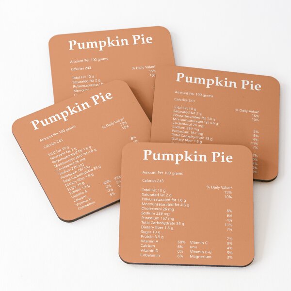 Item preview, Pumpkin Pie Nutrition Facts designed and sold by hockeng.