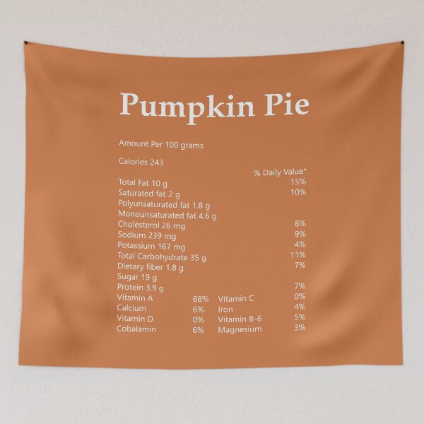 Item preview, Pumpkin Pie Nutrition Facts designed and sold by hockeng.