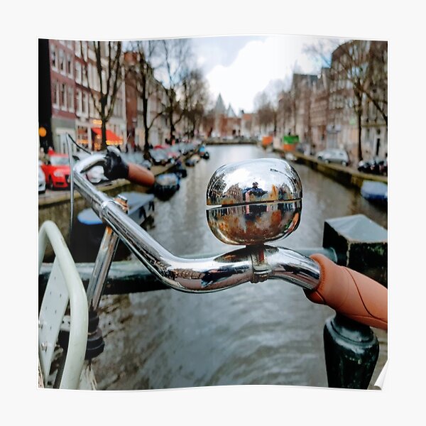 "Amsterdam Bike Bell Canal View" Poster for Sale by Meshili Redbubble