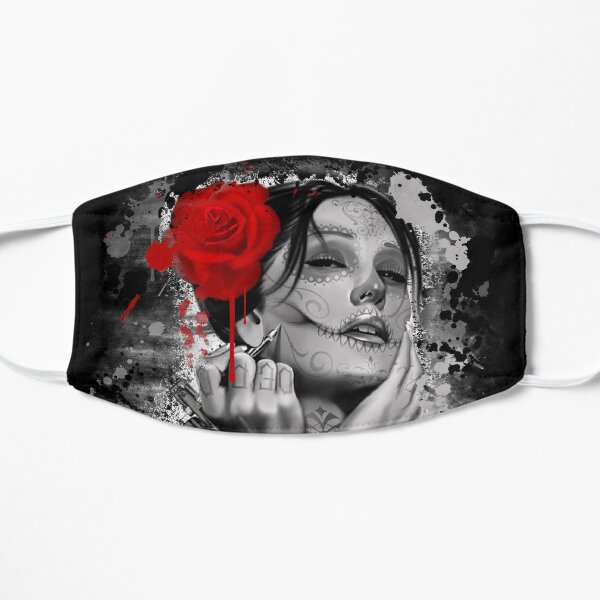 Day of the Dead Art Design, Day of the DeaD, Dia De Los Muertos Flat Mask