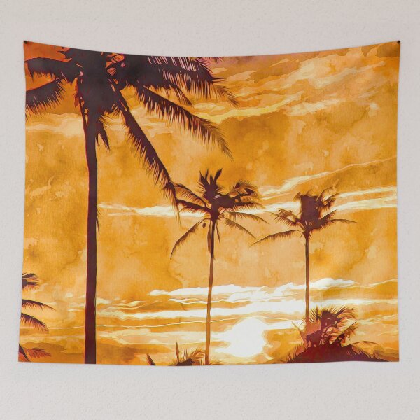 Item preview, Tropical Sunset With Palm Trees designed and sold by TheBearandBunny.