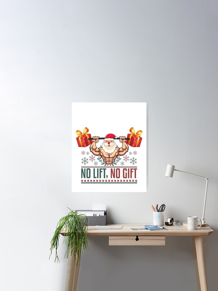 No Lift No Gift Funny Fitness Gift Ugly Christmas Santa Workout