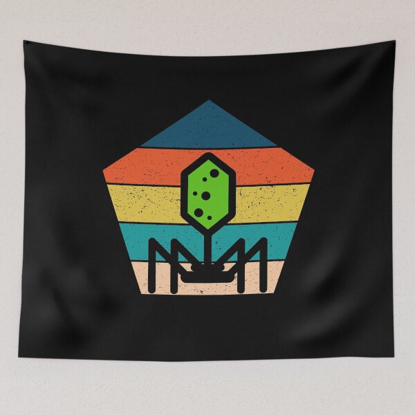 Item preview, 80s ROCK RETRO POLYGON TEXTURED SUNSET PHAGE BACTERIOPHAGE designed and sold by Hippiesole.