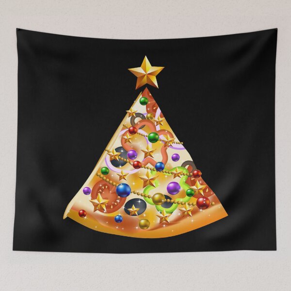 Item preview, Funny Pizza on Earth Slice, Christmas Tree with Lights, Pizza Tree  designed and sold by OdmiDesign.