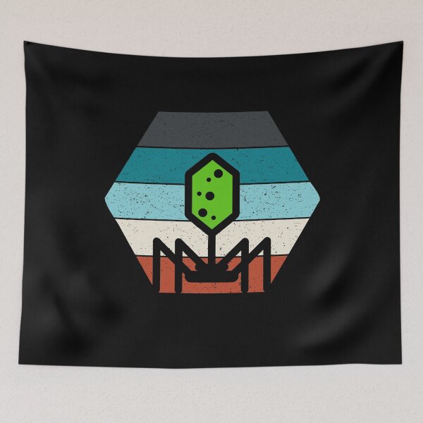 Item preview, HEXAGON RETRO VINTAGE TEXTURED SUNSET PHAGE BACTERIOPHAGE designed and sold by Hippiesole.
