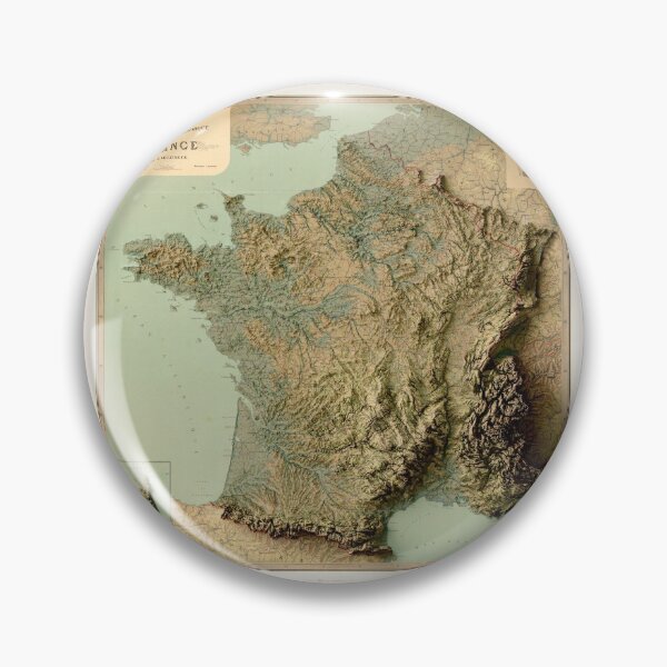Item preview, 1880 France Relief Map 3D digitally-rendered designed and sold by ThinkAboutMaps.