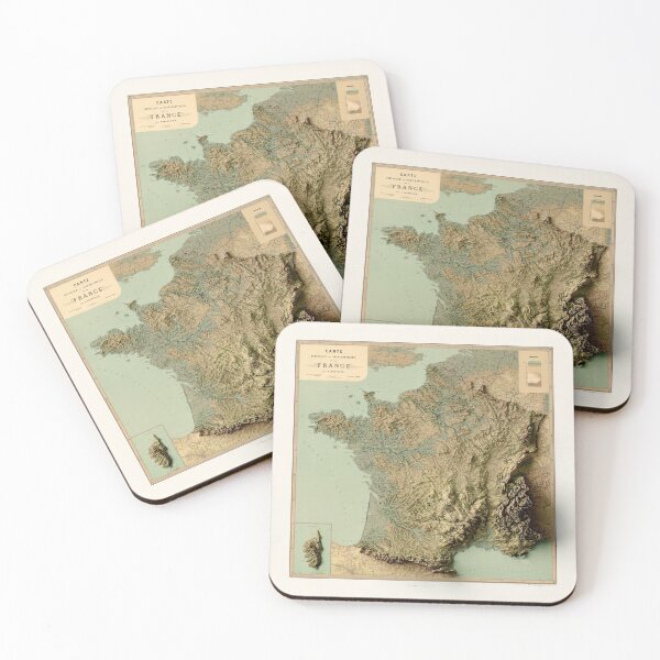 Item preview, 1880 France Relief Map 3D digitally-rendered designed and sold by ThinkAboutMaps.