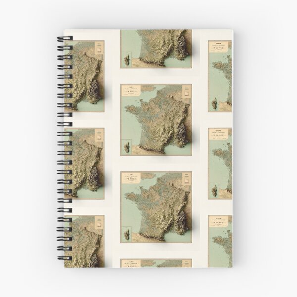 Item preview, 1880 France Relief Map 3D digitally-rendered designed and sold by ThinkAboutMaps.