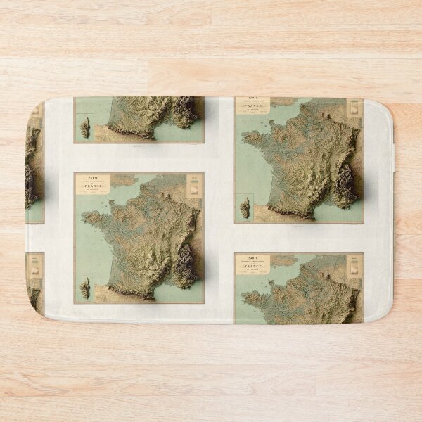 Item preview, 1880 France Relief Map 3D digitally-rendered designed and sold by ThinkAboutMaps.