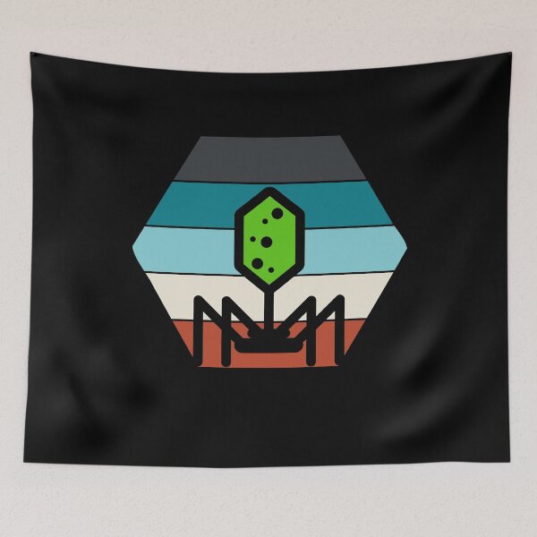 Artikelvorschau, HEXAGON RETRO VINTAGE SUNSET PHAGE BAKTERIOPHAGE entworfen und verkauft von Hippiesole.