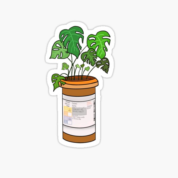 Pill Bottle Plant Sticker