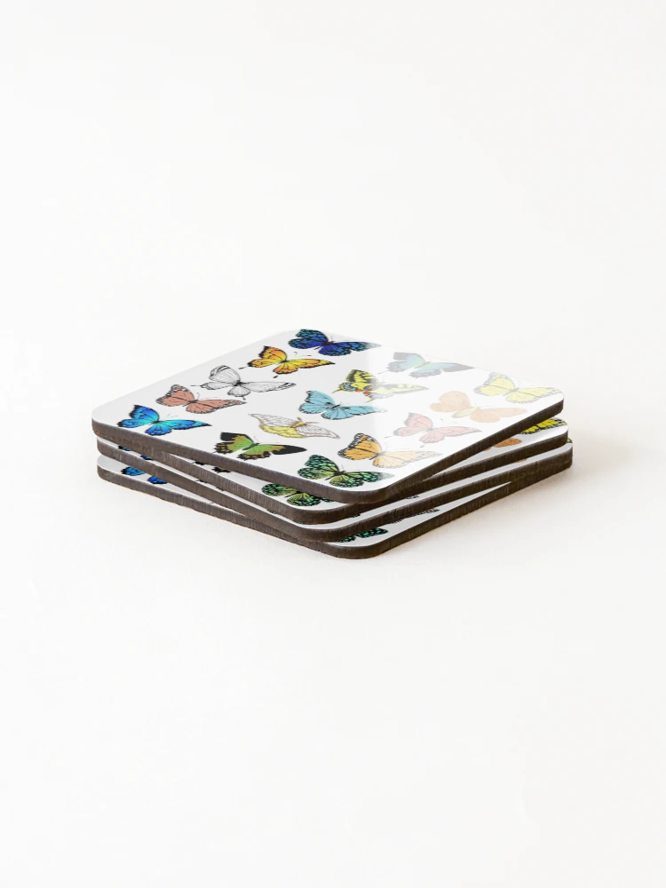 Thumbnail 4 of 5, Coasters (Set of 4), Butterfly designed and sold by Cute Bunny.