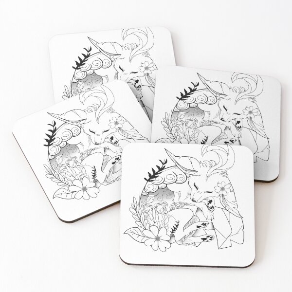 Item preview, naturaleza soñolienta zorro blanco y negro designed and sold by Artbeat03.