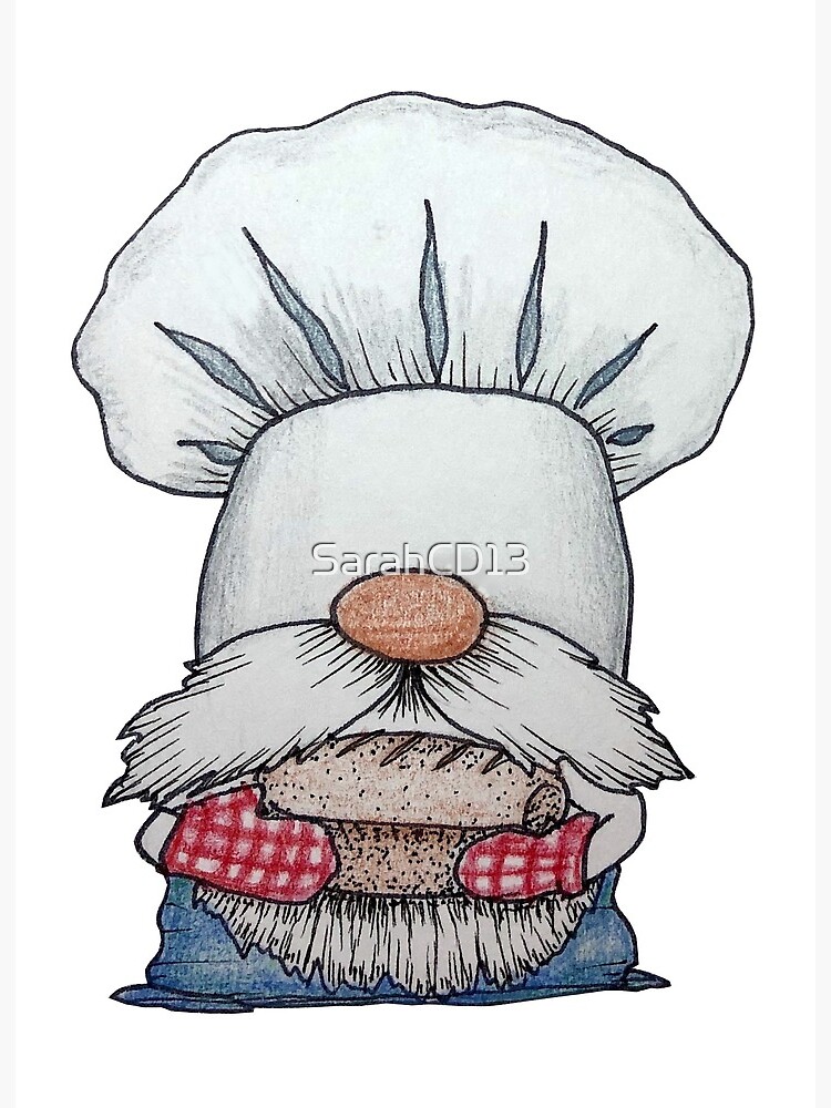 Watercolor Gnomes Chef Bee, kitchen gnome cook baker clipart