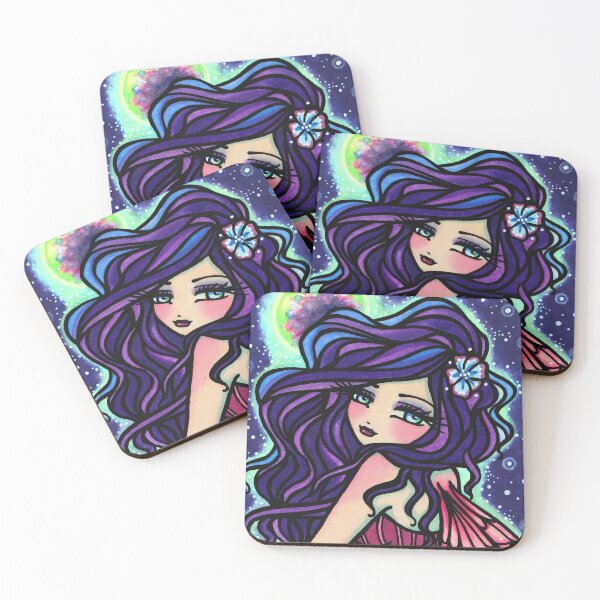 Item preview, Fairy with Purple Hair Whimsical Moon Glow Fantasy Art designed and sold by hannahlynnart.