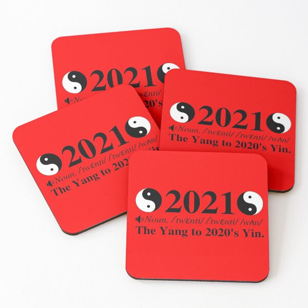 Item preview, 2021: The Yang To 2020's Yin. Clever New Years Definition. Red Background. designed and sold by mind-illusions.
