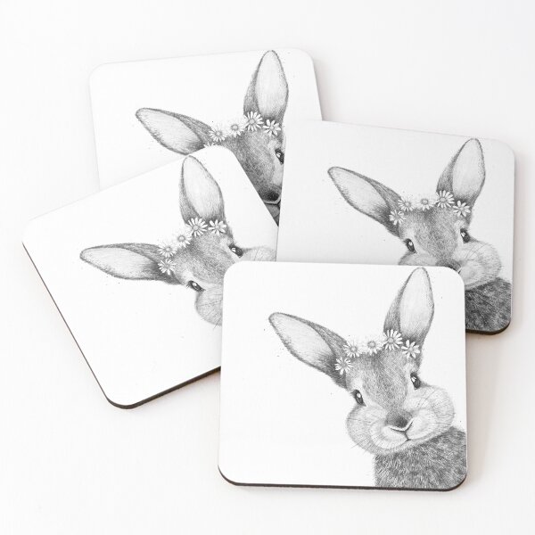 Item preview, Rabbit with chamomiles designed and sold by Valeriya Korenkova Kodamorkovkart.