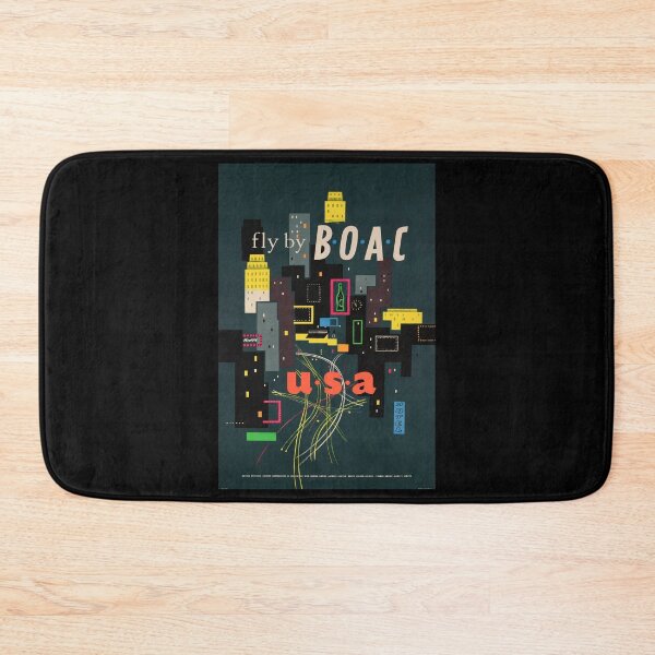 Item preview, retro classic BOAC USA poster designed and sold by CorasPosters.