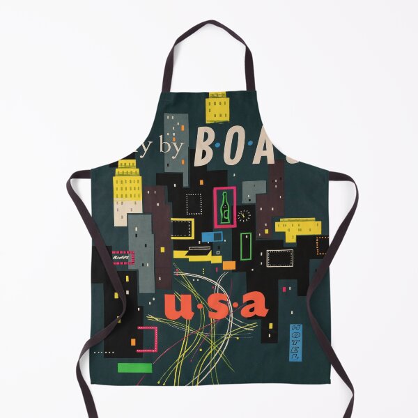 Item preview, retro classic BOAC USA poster designed and sold by CorasPosters.