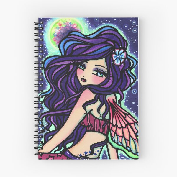Item preview, Fairy with Purple Hair Whimsical Moon Glow Fantasy Art designed and sold by hannahlynnart.