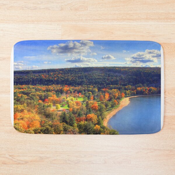 Item preview, Skyview of fall seasoned lake designed and sold by CultOfHustlers.