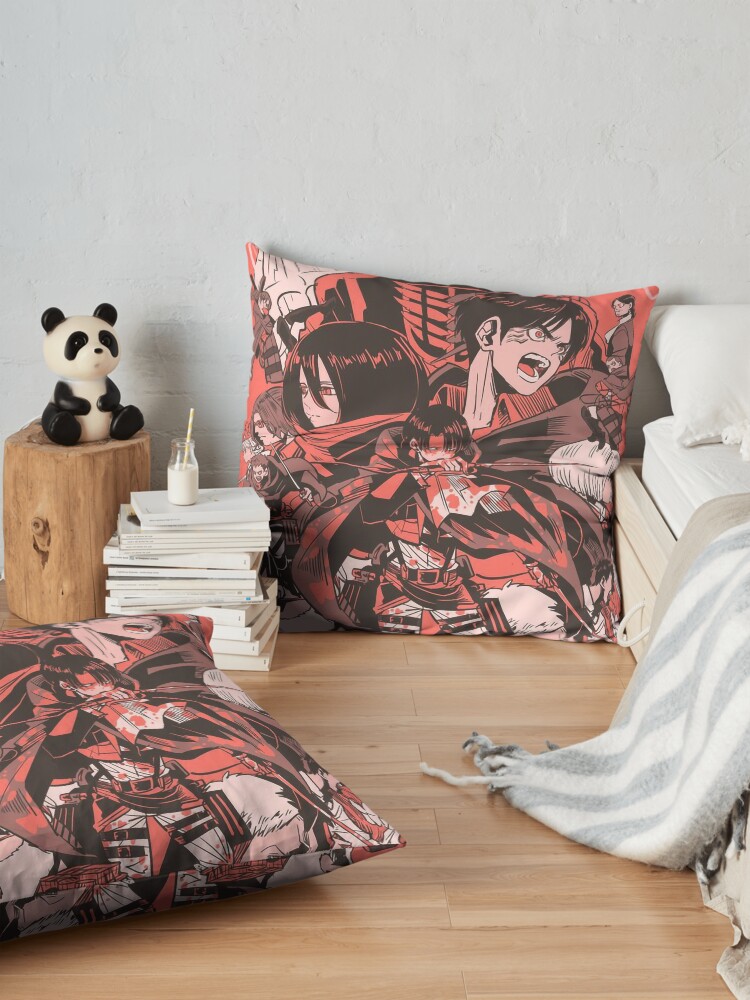 Alternate view of attack the titans Floor Pillow