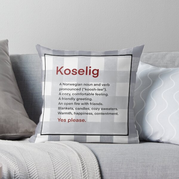 Koselig Means Cozy Definition - Momma Bear Canada Throw Pillow