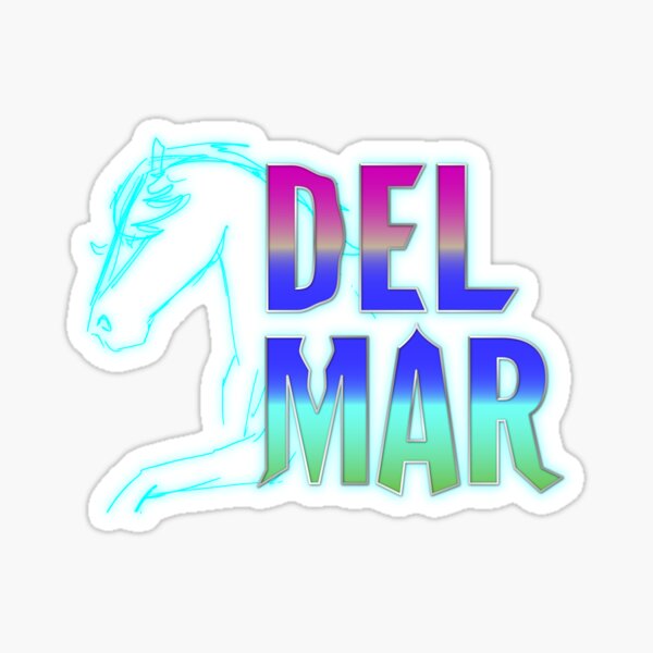 Del Mar, California 80's style Sticker