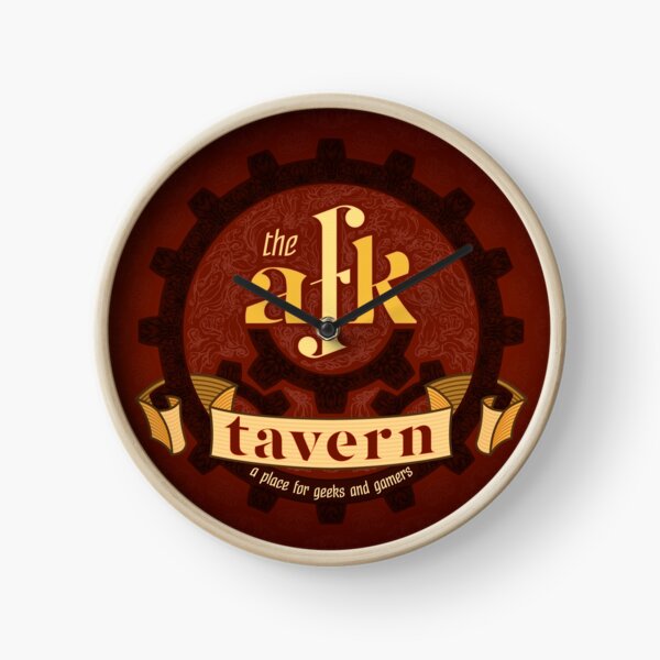 AFK Tavern Filigree Logo Clock