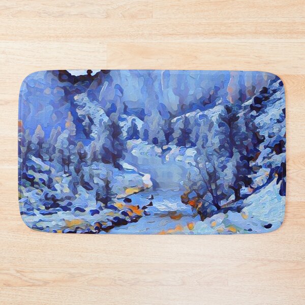 Item preview, snowy blue painted river designed and sold by LifeAsGeneration Z.