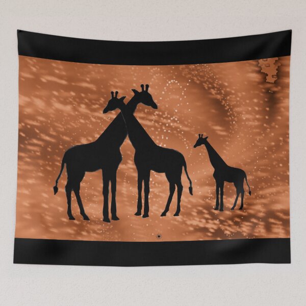 Artikelvorschau, Giraffenfamilie in der Abenddämmerung entworfen und verkauft von janraydesigns.
