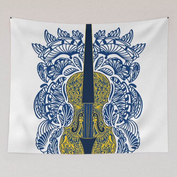 Artikelvorschau, Dunkelblaues Violin-Mandala-Muster entworfen und verkauft von crizzysketch.