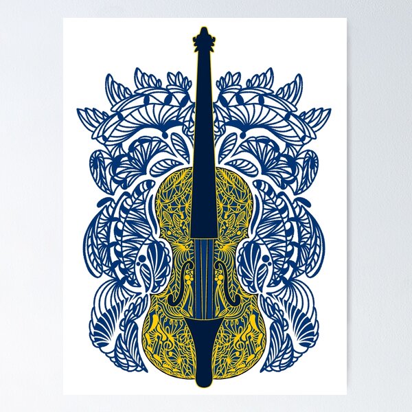 Item preview, Navy Blue Violin Mandala Pattern designed and sold by crizzysketch.