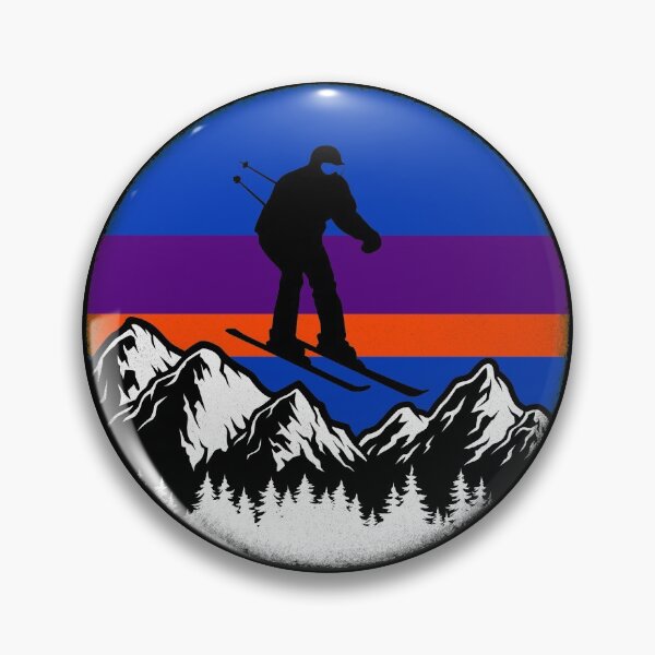 Item preview, Snowboarding, Vintage Sunset Skiing , Skiers, Downhill ski designed and sold by OdmiDesign.