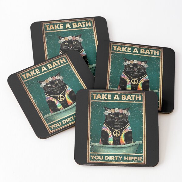 Item preview, Black Cat Take A Bath You Dirty Hippie designed and sold by mlnana.