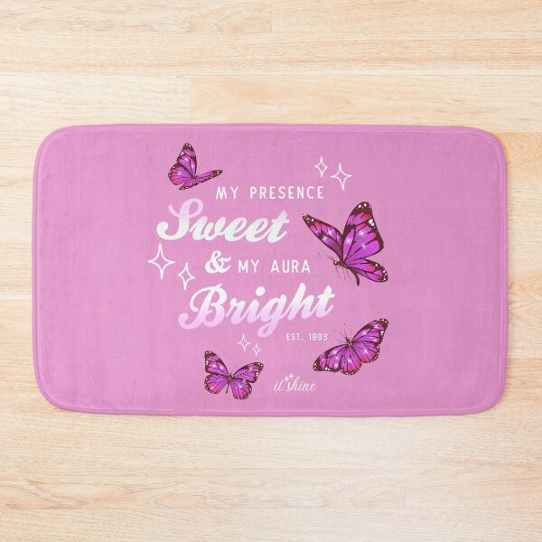 Item preview, my presence sweet and my aura bright - pink butterflies (shut up) designed and sold by thewayitshine.