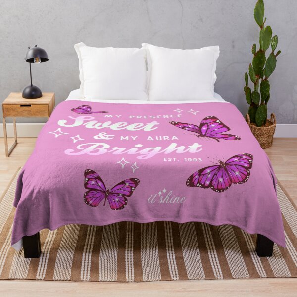 Item preview, my presence sweet and my aura bright - pink butterflies (shut up) designed and sold by thewayitshine.