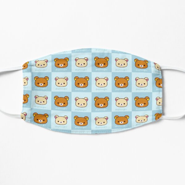 Rilakkuma & Korilakkuma - skyblue Flat Mask