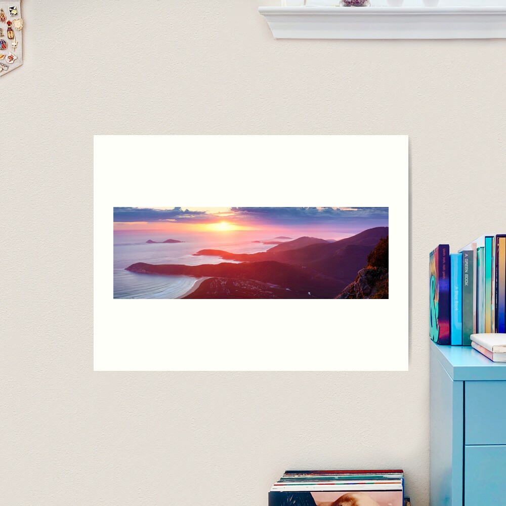 Sunset from Mt Oberon, Wilsons Promontory, Victoria Australia Art Print