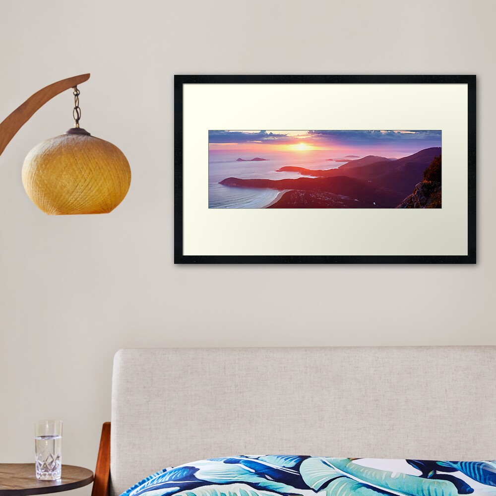 Sunset from Mt Oberon, Wilsons Promontory, Victoria Australia Framed Art Print