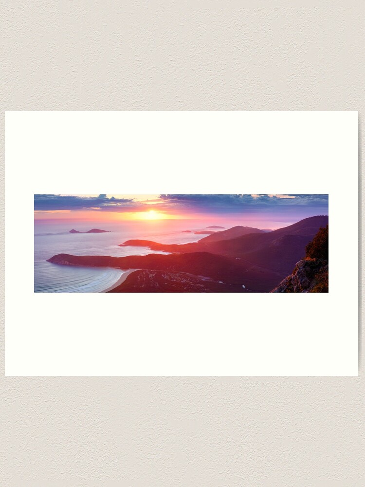 Alternate view of Sunset from Mt Oberon, Wilsons Promontory, Victoria Australia Art Print