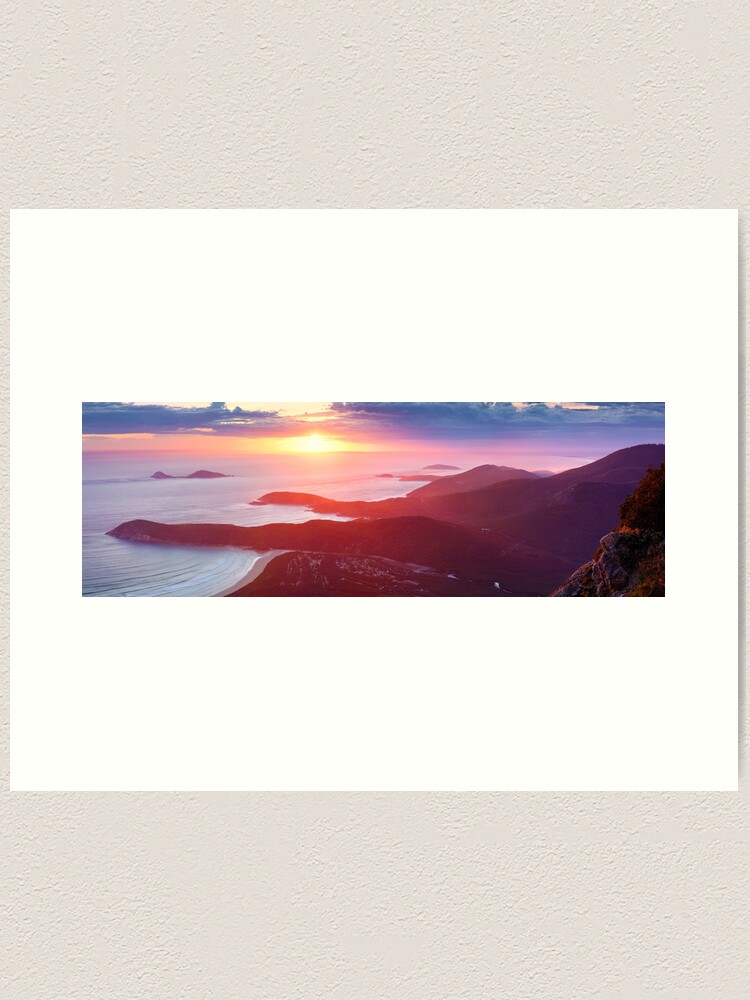 Alternate view of Sunset from Mt Oberon, Wilsons Promontory, Victoria Australia Art Print