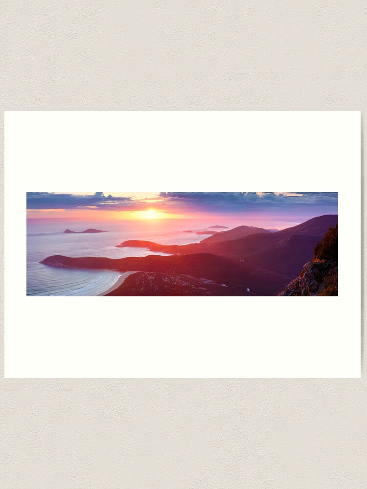 Alternate view of Sunset from Mt Oberon, Wilsons Promontory, Victoria Australia Art Print
