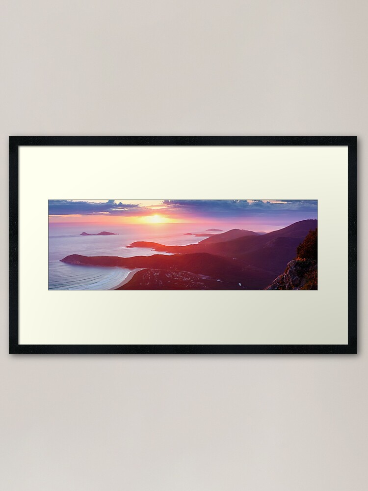 Alternate view of Sunset from Mt Oberon, Wilsons Promontory, Victoria Australia Framed Art Print